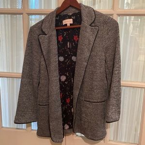 Skies Are Blue Gray Polyester/Rayon/Spandex Size L Blazer